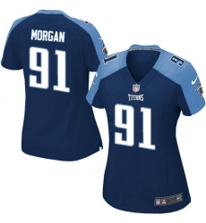 Women's Nike Tennessee Titans #91 Derrick Morgan Game Navy Blue Alternate NFL Jersey