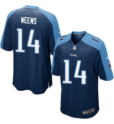 Men's Nike Tennessee Titans #14 Eric Weems Game Navy Blue Alternate NFL Jersey