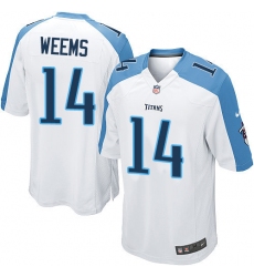 Men's Nike Tennessee Titans #14 Eric Weems Game White NFL Jersey