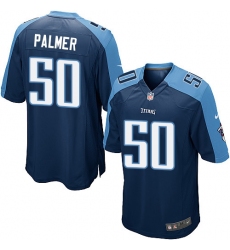 Men's Nike Tennessee Titans #50 Nate Palmer Game Navy Blue Alternate NFL Jersey