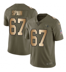 Men's Nike Tennessee Titans #67 Quinton Spain Limited Olive/Gold 2017 Salute to Service NFL Jersey