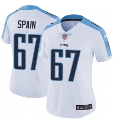 Women's Nike Tennessee Titans #67 Quinton Spain Elite White NFL Jersey