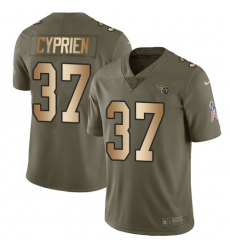 Youth Nike Tennessee Titans #37 Johnathan Cyprien Limited Olive/Gold 2017 Salute to Service NFL Jersey