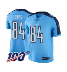 Men's Tennessee Titans #84 Corey Davis Limited Light Blue Rush Vapor Untouchable 100th Season Football Jersey