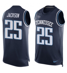 Men's Nike Tennessee Titans #25 Adoree' Jackson Limited Navy Blue Player Name & Number Tank Top Tank Top NFL Jersey