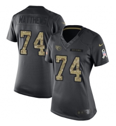 Women's Nike Tennessee Titans #74 Bruce Matthews Limited Black 2016 Salute to Service NFL Jersey