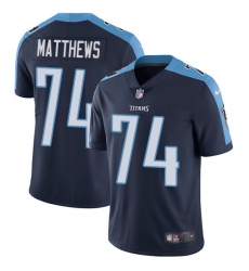 Youth Nike Tennessee Titans #74 Bruce Matthews Elite Navy Blue Alternate NFL Jersey