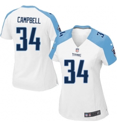 Women's Nike Tennessee Titans #34 Earl Campbell Game White NFL Jersey