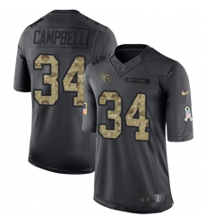 Youth Nike Tennessee Titans #34 Earl Campbell Limited Black 2016 Salute to Service NFL Jersey
