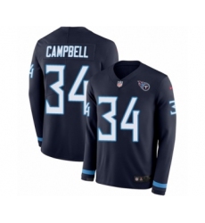 Youth Nike Tennessee Titans #34 Earl Campbell Limited Navy Blue Therma Long Sleeve NFL Jersey