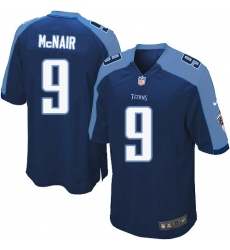 Men's Nike Tennessee Titans #9 Steve McNair Game Navy Blue Alternate NFL Jersey
