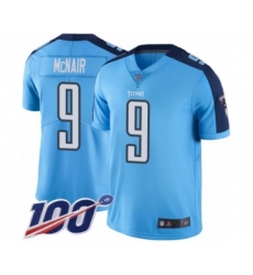 Youth Tennessee Titans #9 Steve McNair Limited Light Blue Rush Vapor Untouchable 100th Season Football Jersey