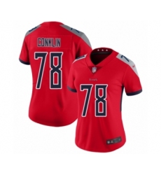 Women's Tennessee Titans #78 Jack Conklin Limited Red Inverted Legend Football Jersey