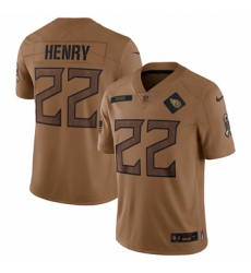Men's Tennessee Titans #22 Derrick Henry Nike Brown 2023 Salute To Service Limited Jersey