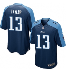 Men's Nike Tennessee Titans #13 Taywan Taylor Game Navy Blue Alternate NFL Jersey