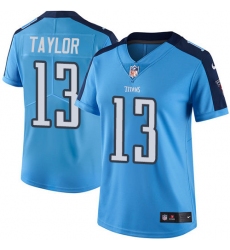 Women's Nike Tennessee Titans #13 Taywan Taylor Elite Light Blue Team Color NFL Jersey