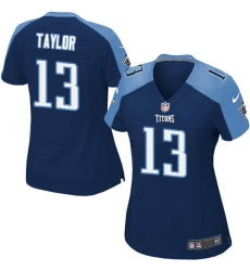 Women's Nike Tennessee Titans #13 Taywan Taylor Game Navy Blue Alternate NFL Jersey