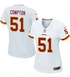 Women's Nike Washington Redskins #51 Will Compton Game White NFL Jersey