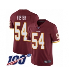 Men's Washington Redskins #54 Mason Foster Burgundy Red Team Color Vapor Untouchable Limited Player 100th Season Football Jersey