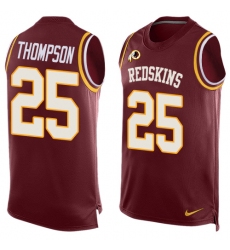 Men's Nike Washington Redskins #25 Chris Thompson Limited Red Player Name & Number Tank Top NFL Jersey