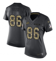 Women's Nike Washington Redskins #86 Jordan Reed Limited Black 2016 Salute to Service NFL Jersey