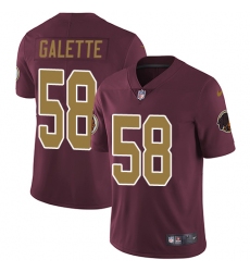 Men's Nike Washington Redskins #58 Junior Galette Burgundy Red/Gold Number Alternate 80TH Anniversary Vapor Untouchable Limited Player NFL Jersey
