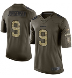 Men's Nike Washington Redskins #9 Sonny Jurgensen Elite Green Salute to Service NFL Jersey