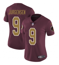 Women's Nike Washington Redskins #9 Sonny Jurgensen Elite Burgundy Red/Gold Number Alternate 80TH Anniversary NFL Jersey