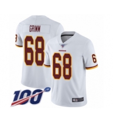 Men's Washington Redskins #68 Russ Grimm White Vapor Untouchable Limited Player 100th Season Football Jersey