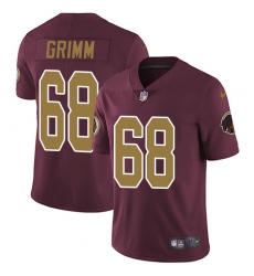 Youth Nike Washington Redskins #68 Russ Grimm Burgundy Red/Gold Number Alternate 80TH Anniversary Vapor Untouchable Limited Player NFL Jersey