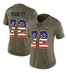 Women's Nike Washington Redskins #72 Dexter Manley Limited Olive/USA Flag 2017 Salute to Service NFL Jersey