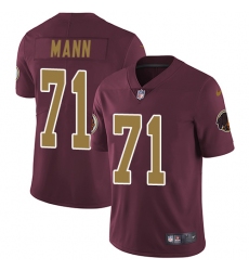 Youth Nike Washington Redskins #71 Charles Mann Elite Burgundy Red/Gold Number Alternate 80TH Anniversary NFL Jersey