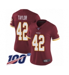 Women's Washington Redskins #42 Charley Taylor Burgundy Red Team Color Vapor Untouchable Limited Player 100th Season Football Jersey
