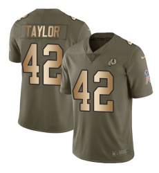 Youth Nike Washington Redskins #42 Charley Taylor Limited Olive/Gold 2017 Salute to Service NFL Jersey