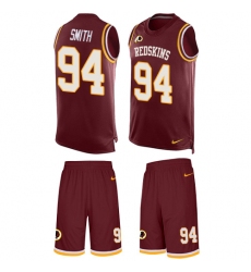 Men's Nike Washington Redskins #94 Preston Smith Limited Burgundy Red Tank Top Suit NFL Jersey