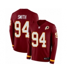 Men's Nike Washington Redskins #94 Preston Smith Limited Burgundy Therma Long Sleeve NFL Jersey
