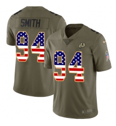 Men's Nike Washington Redskins #94 Preston Smith Limited Olive/USA Flag 2017 Salute to Service NFL Jersey