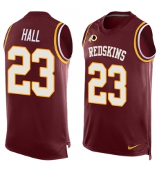 Men's Nike Washington Redskins #23 DeAngelo Hall Limited Red Player Name & Number Tank Top NFL Jersey