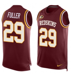 Men's Nike Washington Redskins #29 Kendall Fuller Limited Red Player Name & Number Tank Top NFL Jersey