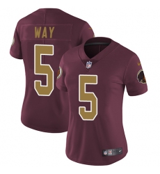 Women's Nike Washington Redskins #5 Tress Way Burgundy Red/Gold Number Alternate 80TH Anniversary Vapor Untouchable Limited Player NFL Jersey