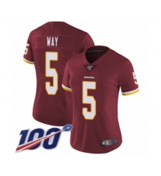 Women's Washington Redskins #5 Tress Way Burgundy Red Team Color Vapor Untouchable Limited Player 100th Season Football Jersey