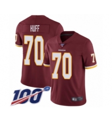Men's Washington Redskins #70 Sam Huff Burgundy Red Team Color Vapor Untouchable Limited Player 100th Season Football Jersey