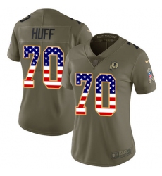 Women's Nike Washington Redskins #70 Sam Huff Limited Olive/USA Flag 2017 Salute to Service NFL Jersey