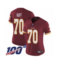 Women's Washington Redskins #70 Sam Huff Burgundy Red Team Color Vapor Untouchable Limited Player 100th Season Football Jersey