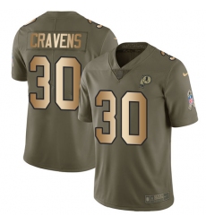 Youth Nike Washington Redskins #30 Su'a Cravens Limited Olive/Gold 2017 Salute to Service NFL Jersey