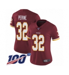 Women's Washington Redskins #32 Samaje Perine Burgundy Red Team Color Vapor Untouchable Limited Player 100th Season Football Jersey