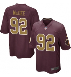 Men's Nike Washington Redskins #92 Stacy McGee Game Burgundy Red/Gold Number Alternate 80TH Anniversary NFL Jersey