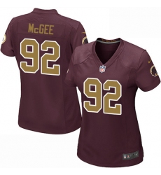 Women's Nike Washington Redskins #92 Stacy McGee Game Burgundy Red/Gold Number Alternate 80TH Anniversary NFL Jersey