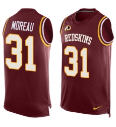 Men's Nike Washington Redskins #31 Fabian Moreau Limited Red Player Name & Number Tank Top NFL Jersey