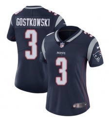 Women's Nike New England Patriots #3 Stephen Gostkowski Navy Blue Team Color Vapor Untouchable Limited Player NFL Jersey